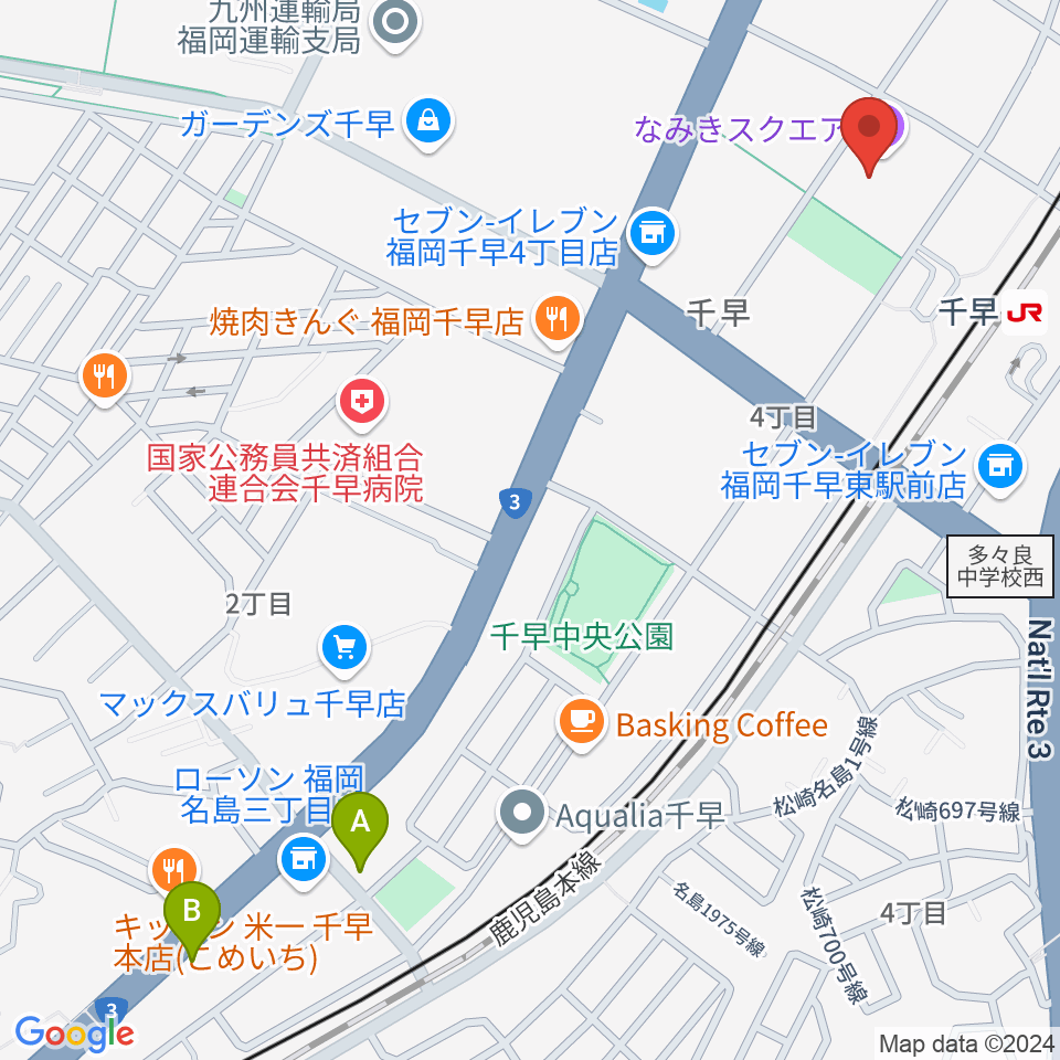 なみきスクエア・東市民センター周辺のホテル一覧地図