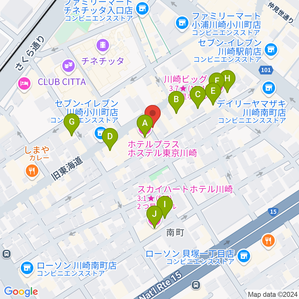 Public House ぴあにしも周辺のホテル一覧地図