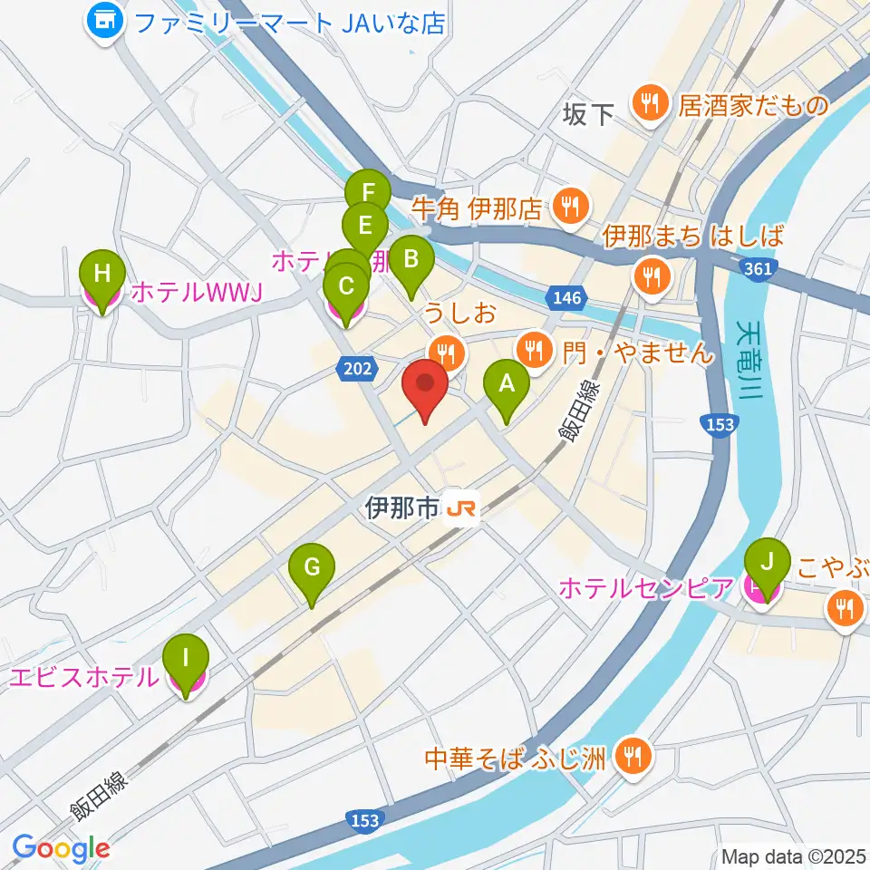 ニシザワいなっせホール周辺のホテル一覧地図