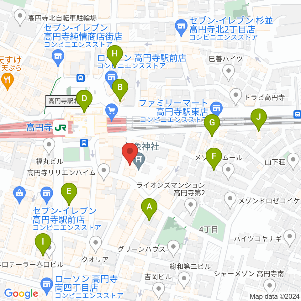 アトリエファンファーレ高円寺周辺のホテル一覧地図