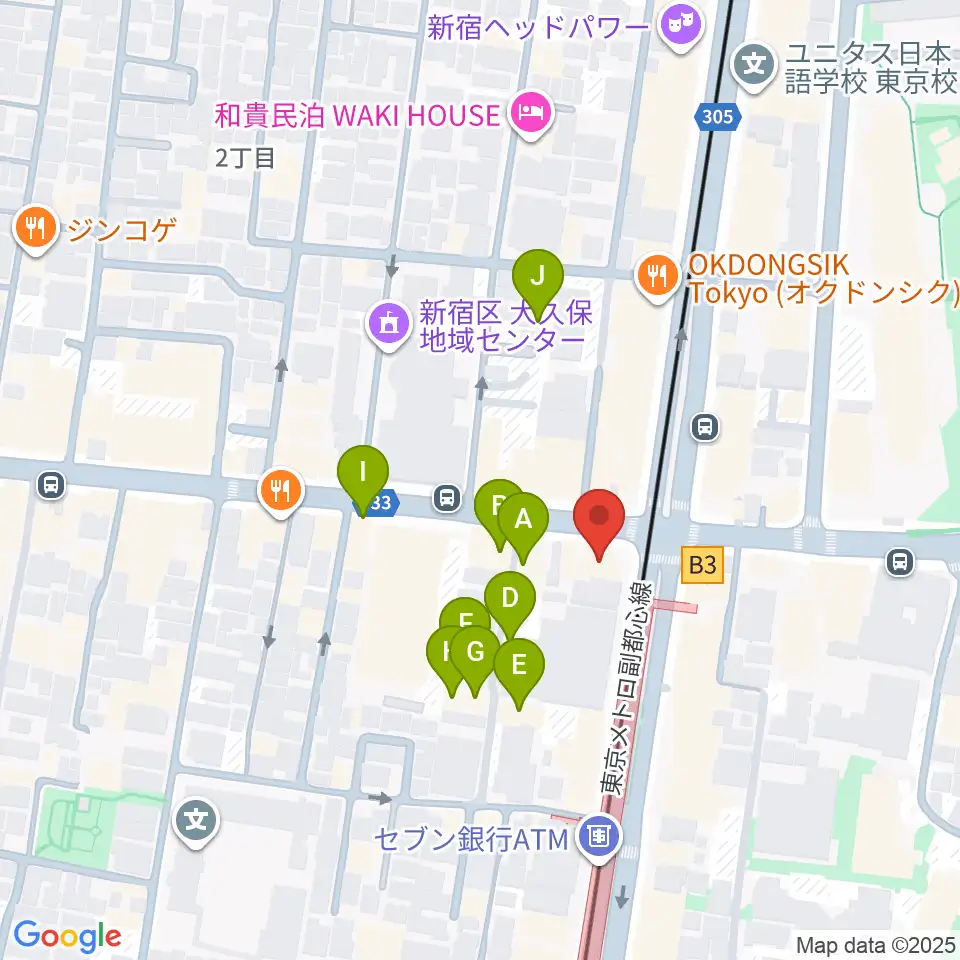 アトリエファンファーレ東新宿周辺のホテル一覧地図