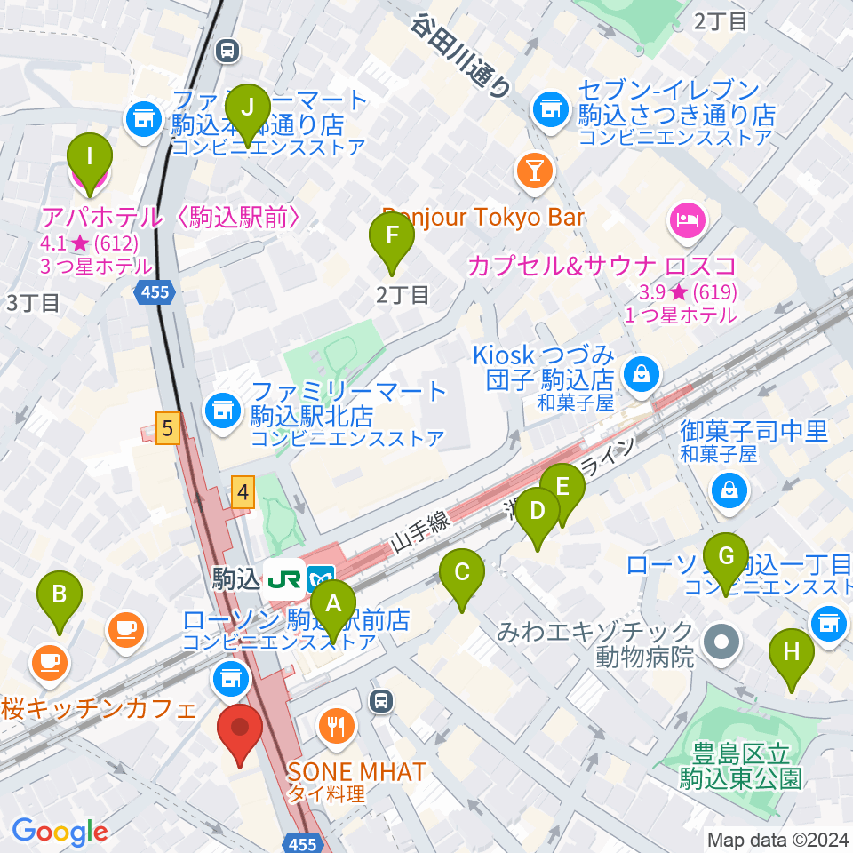 ムラーラミュージックオフィス周辺のホテル一覧地図