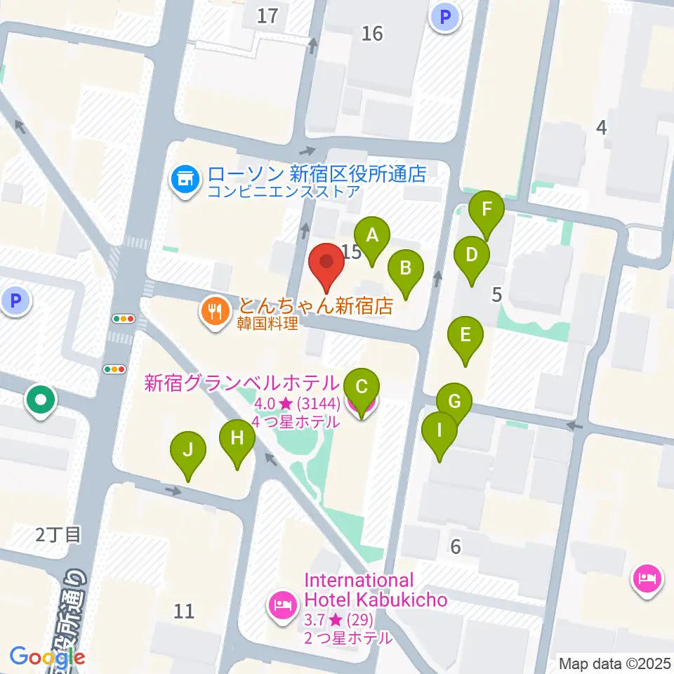 コフレリオ新宿シアター周辺のホテル一覧地図