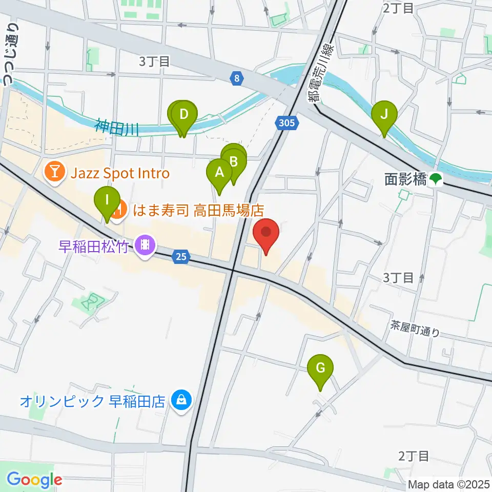高田馬場ラビネスト周辺のホテル一覧地図