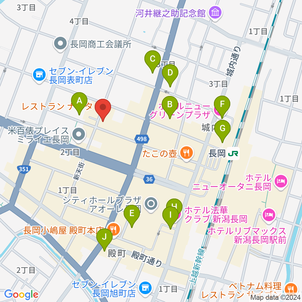 音楽色堂周辺のホテル一覧地図