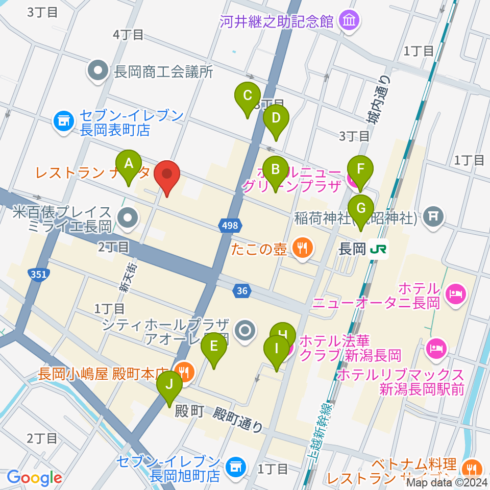 音楽色堂周辺のホテル一覧地図