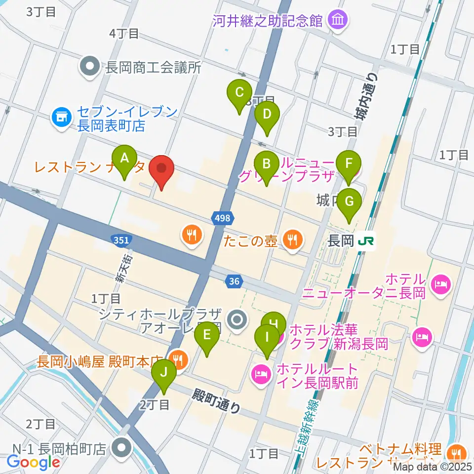 音楽色堂周辺のホテル一覧地図