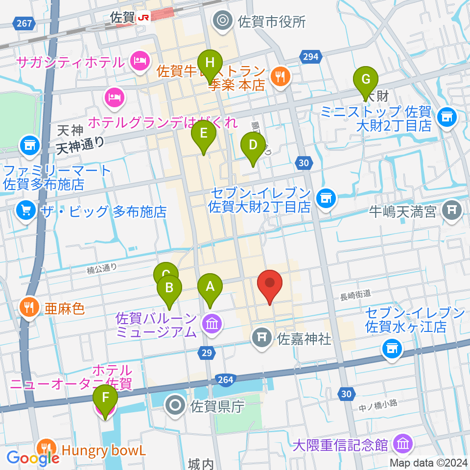 佐賀Riff周辺のホテル一覧地図