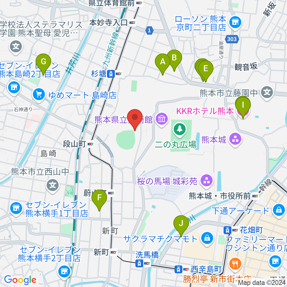 リブワーク藤崎台球場周辺のホテル一覧地図