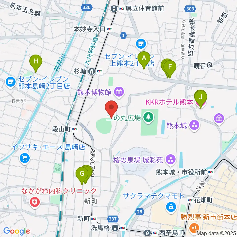 リブワーク藤崎台球場周辺のホテル一覧地図