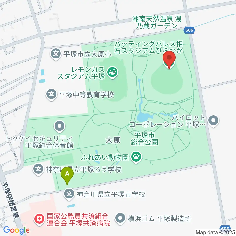 バッティングパレス相石スタジアムひらつか周辺のホテル一覧地図