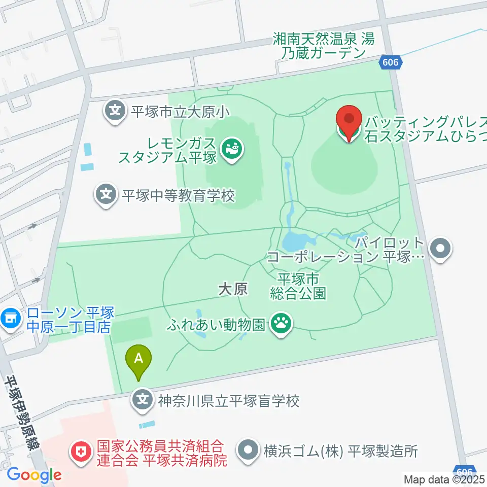 バッティングパレス相石スタジアムひらつか周辺のホテル一覧地図