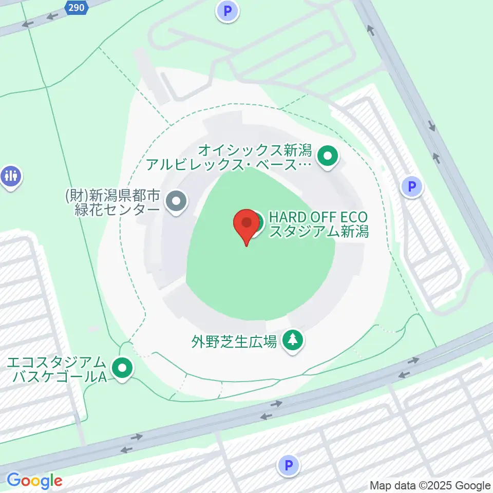 ハードオフエコスタジアム新潟周辺のホテル一覧地図
