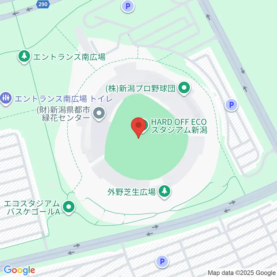 ハードオフエコスタジアム新潟周辺のホテル一覧地図