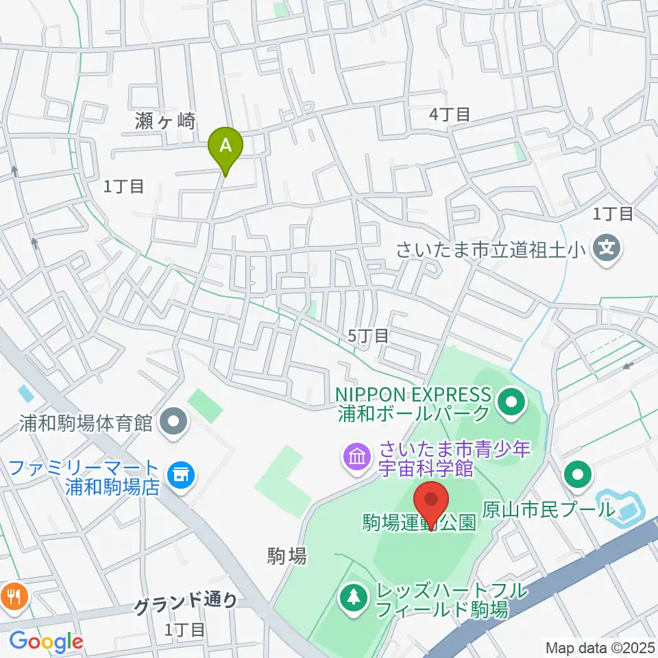 浦和駒場スタジアム周辺のホテル一覧地図