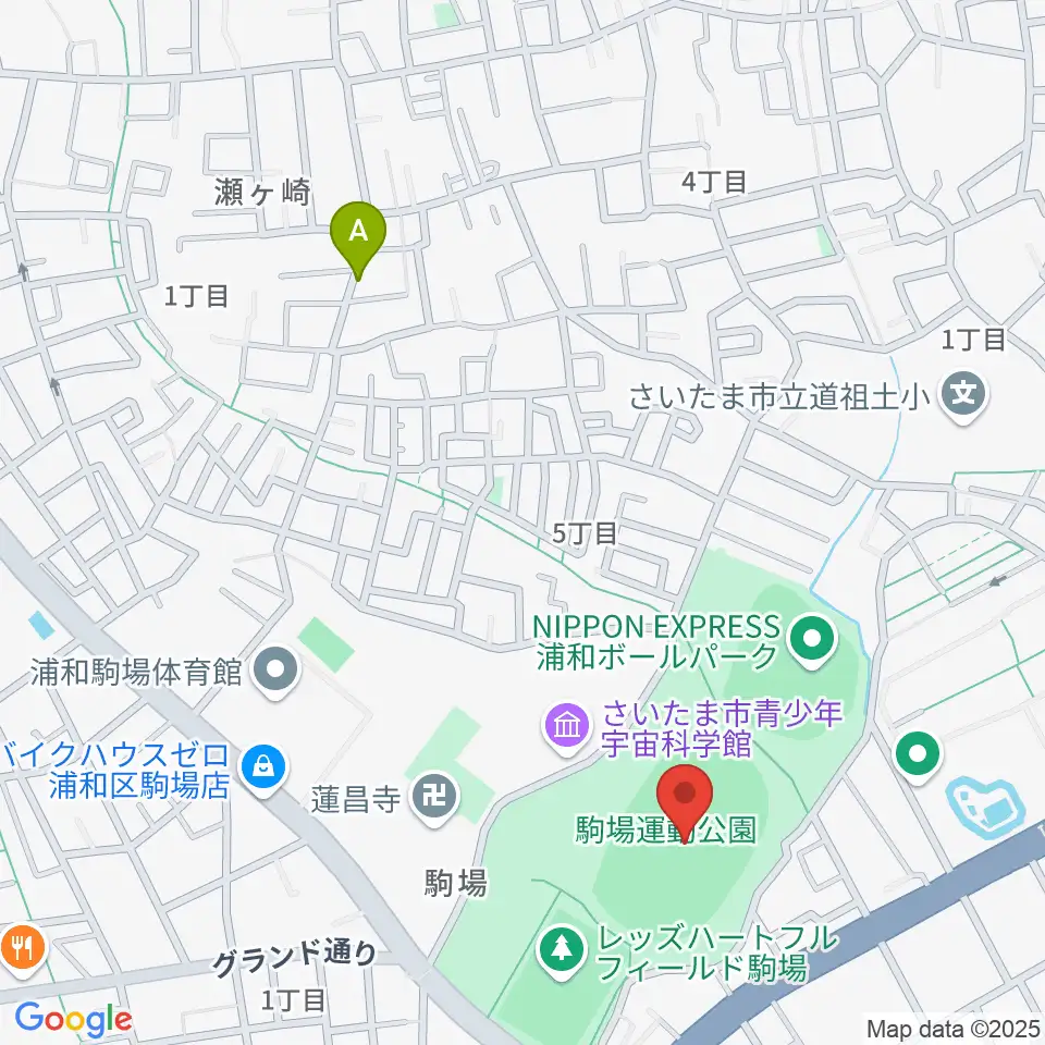 浦和駒場スタジアム周辺のホテル一覧地図