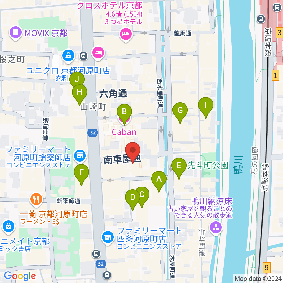 someno kyoto周辺のホテル一覧地図