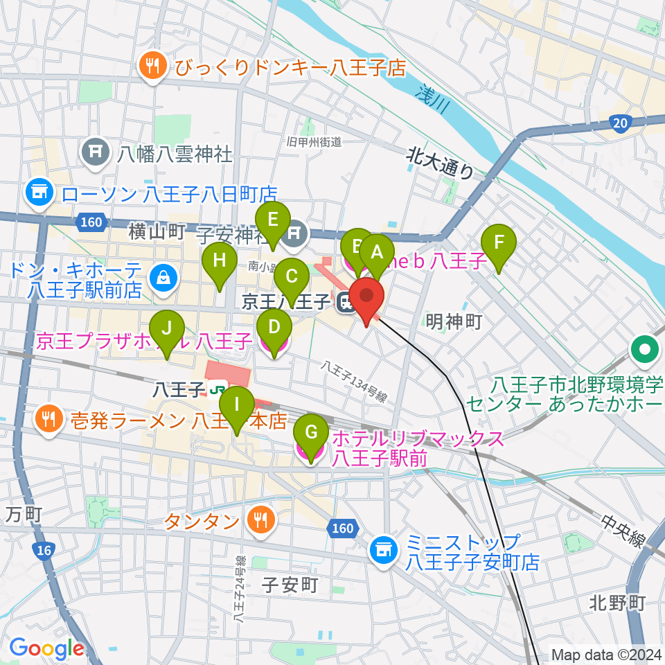 スタジオネイ周辺のホテル一覧地図