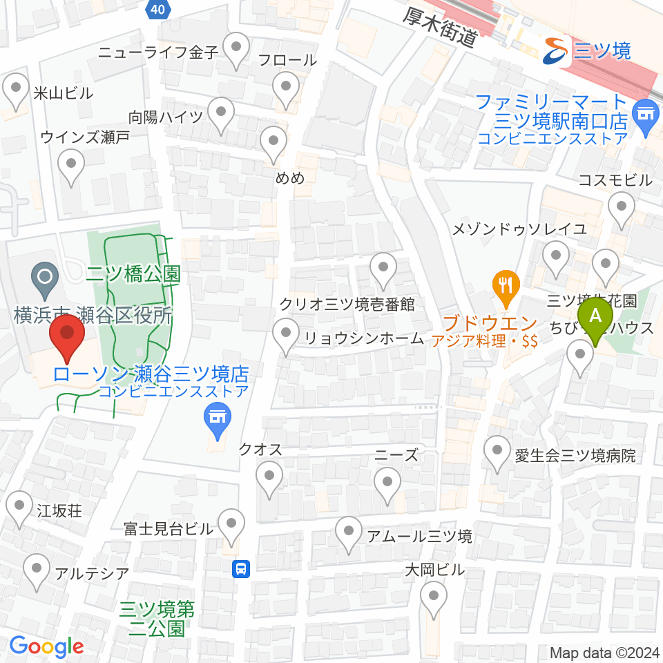 横浜市瀬谷公会堂周辺のホテル一覧地図