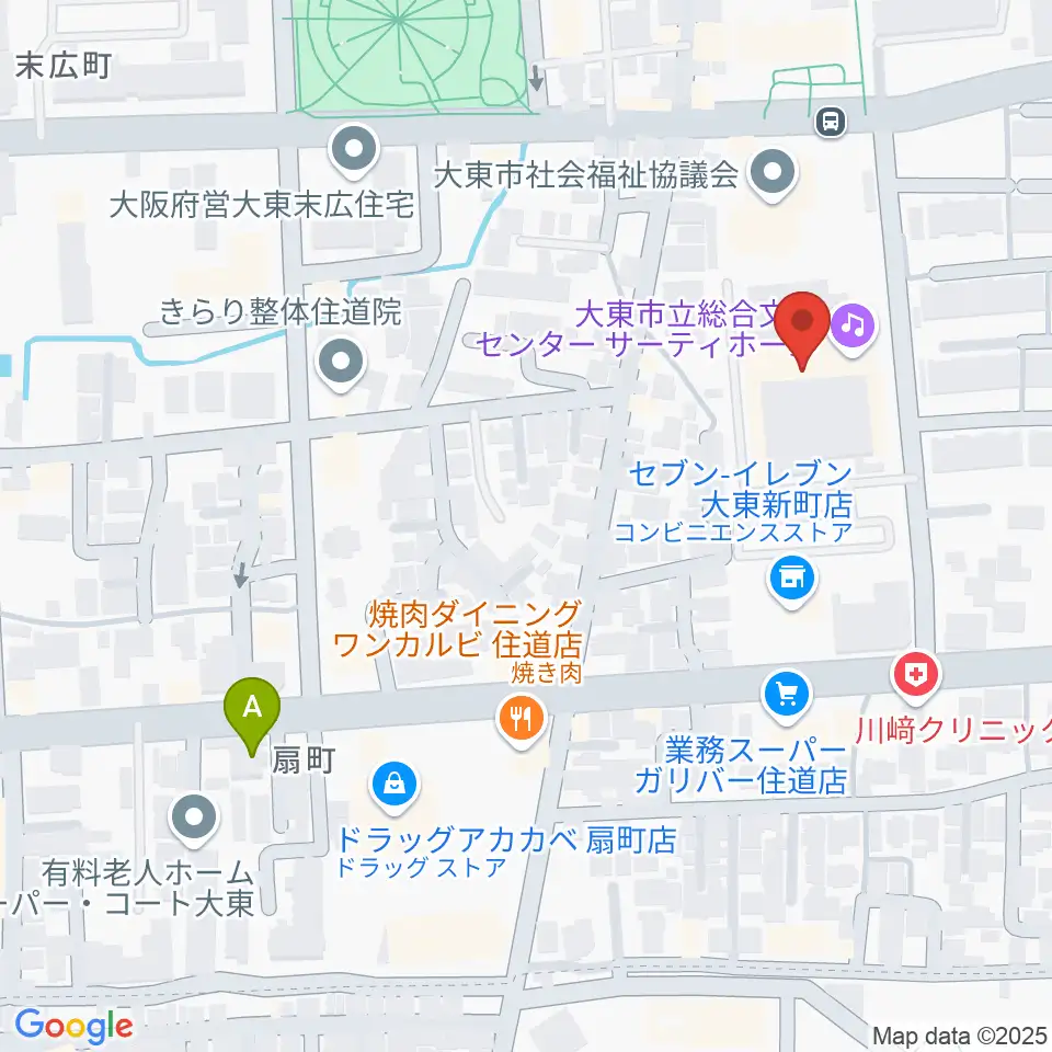 大東市立文化ホール サーティホール周辺のホテル一覧地図