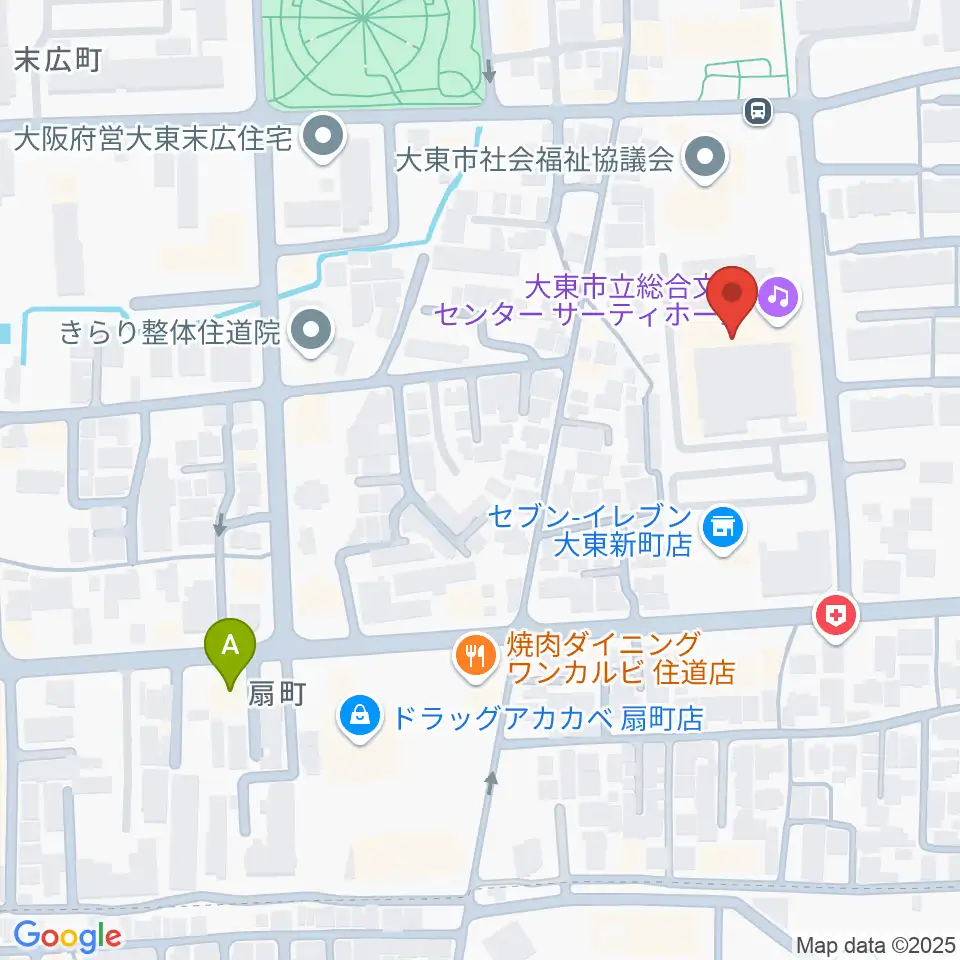 大東市立文化ホール サーティホール周辺のホテル一覧地図