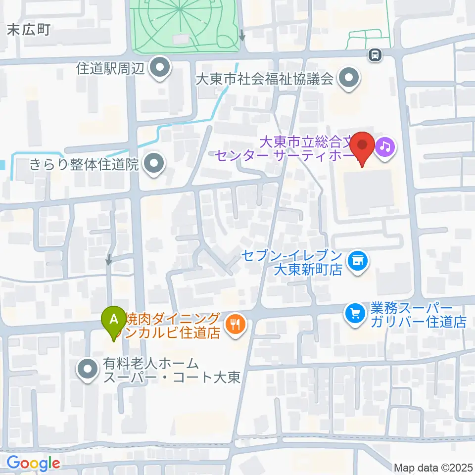 大東市立文化ホール サーティホール周辺のホテル一覧地図