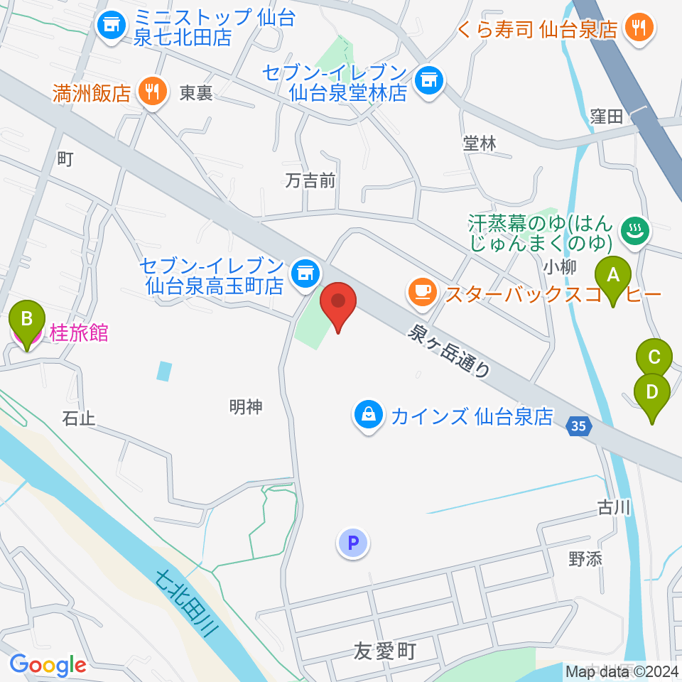 MIFA Football Park 仙台周辺のホテル一覧地図