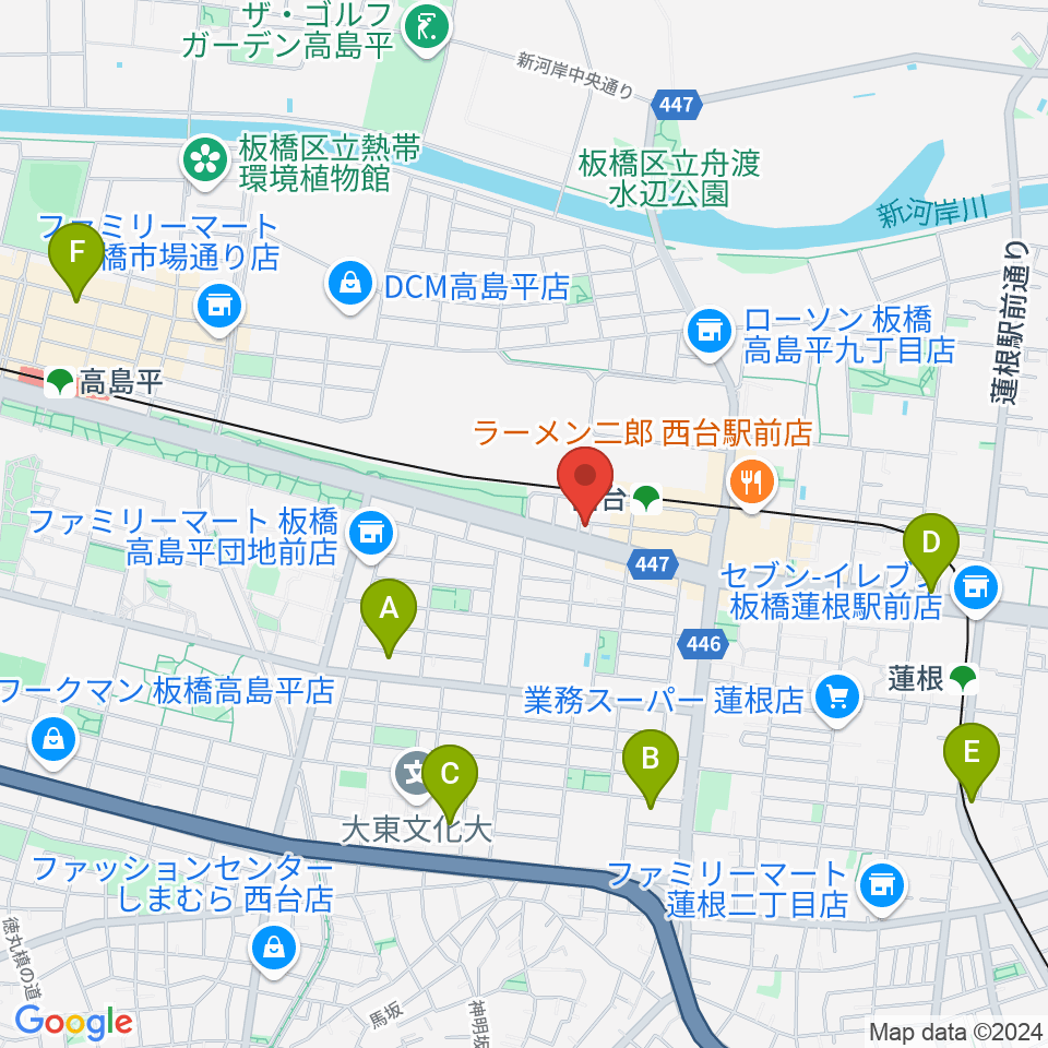 音教学院周辺のホテル一覧地図