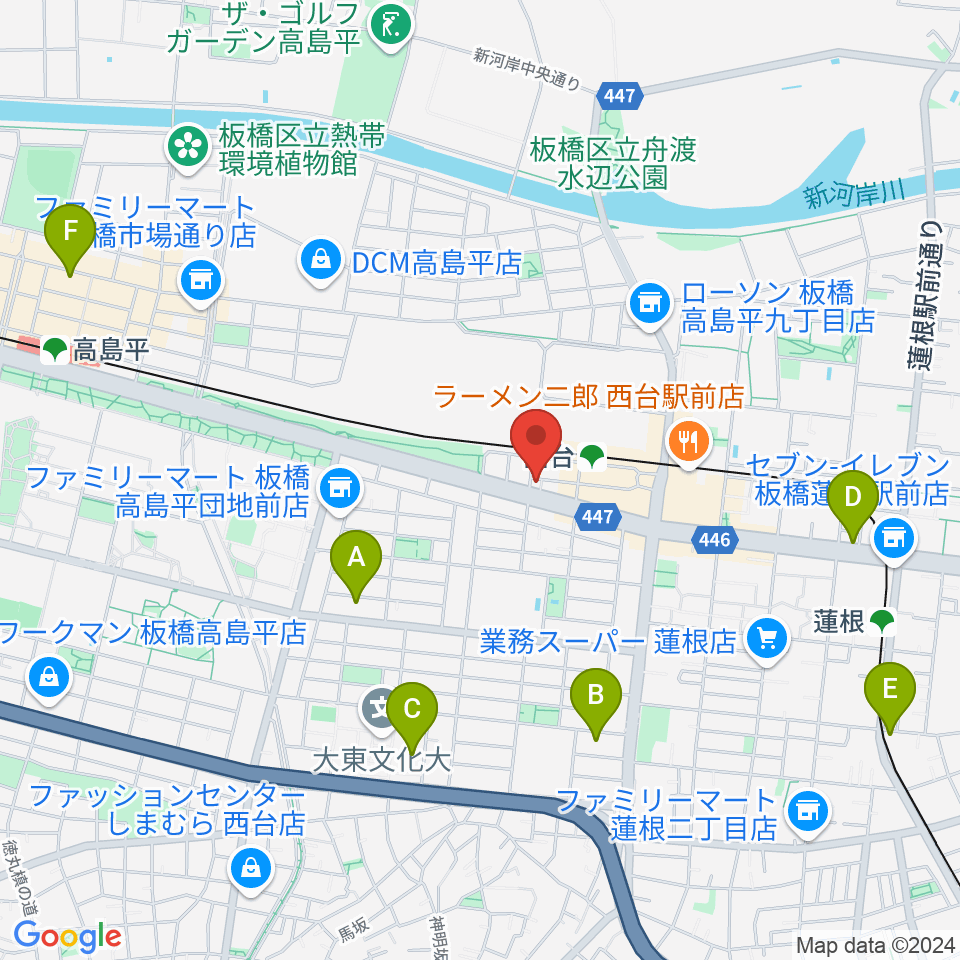 音教学院周辺のホテル一覧地図