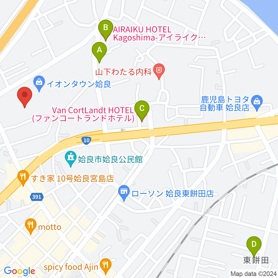 あいらびゅーFM周辺のホテル一覧地図