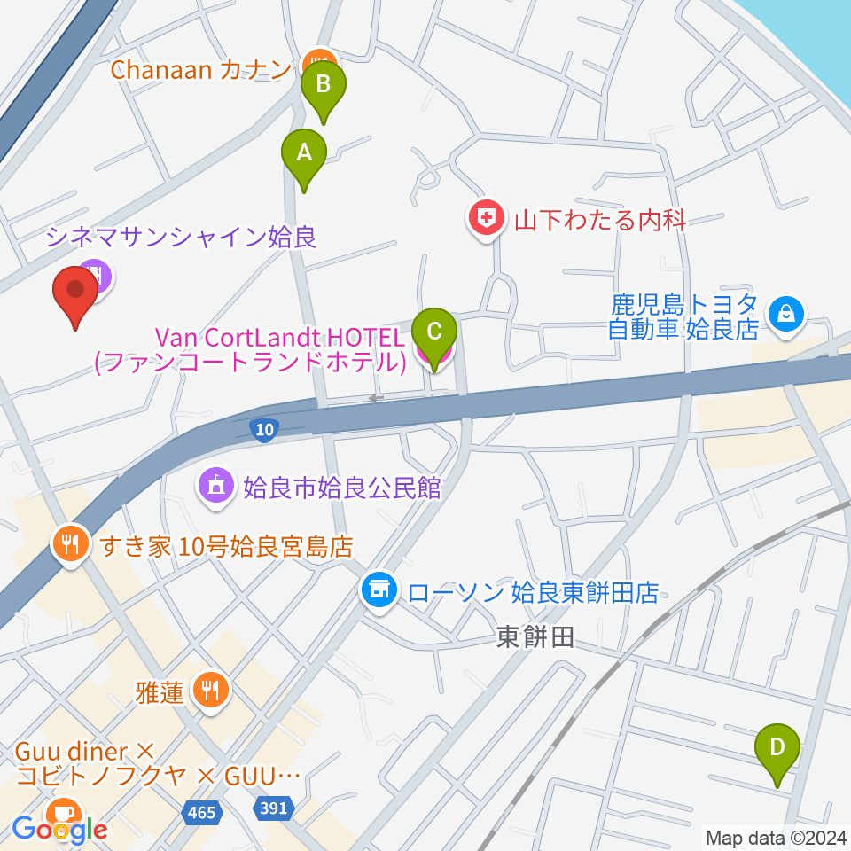 あいらびゅーFM周辺のホテル一覧地図