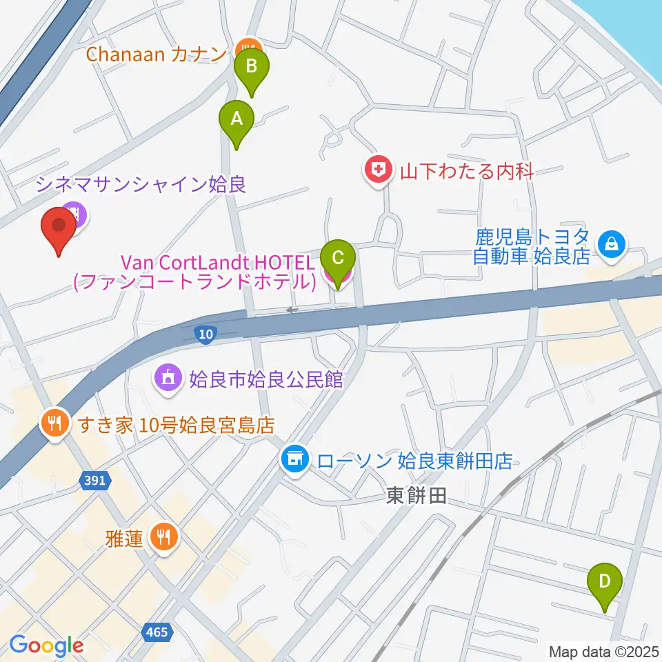 あいらびゅーFM周辺のホテル一覧地図
