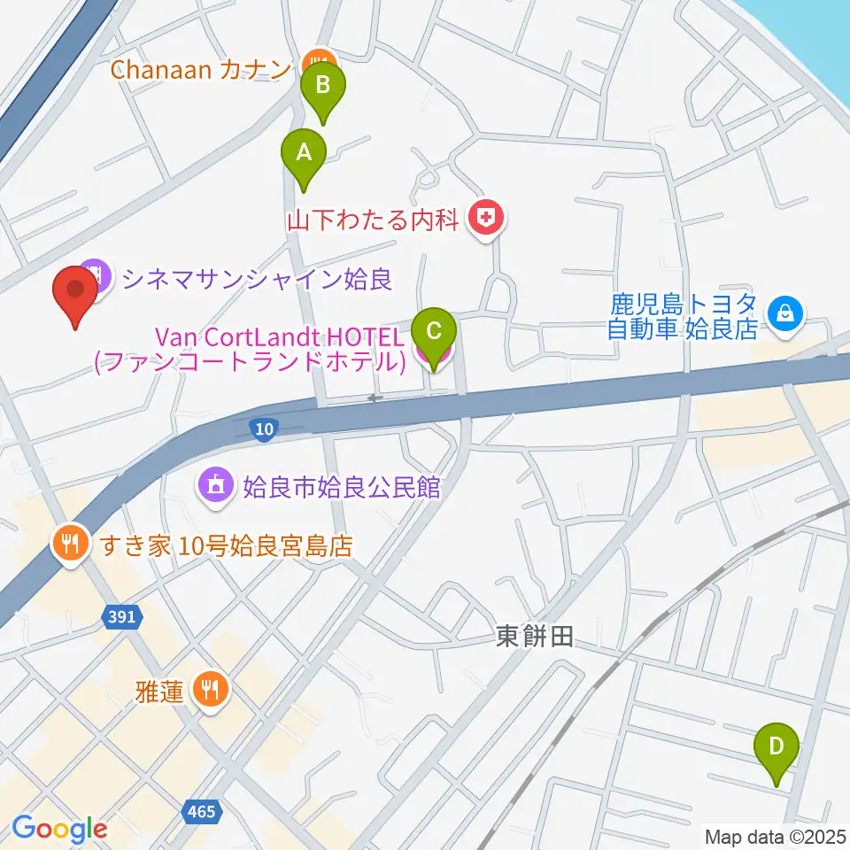 あいらびゅーFM周辺のホテル一覧地図