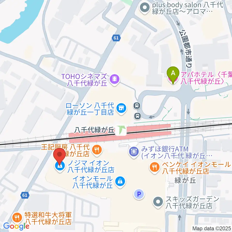 島村楽器 イオンモール八千代緑が丘店周辺のホテル一覧地図
