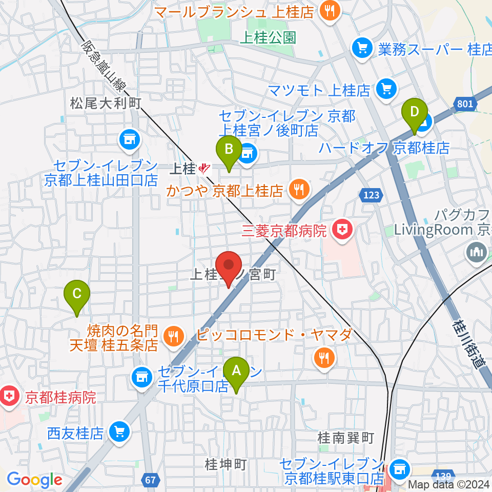 マイミュージック音楽教室周辺のホテル一覧地図