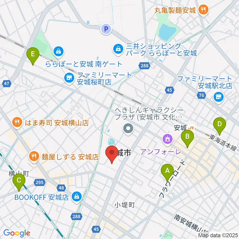 安城市民会館周辺のホテル一覧地図