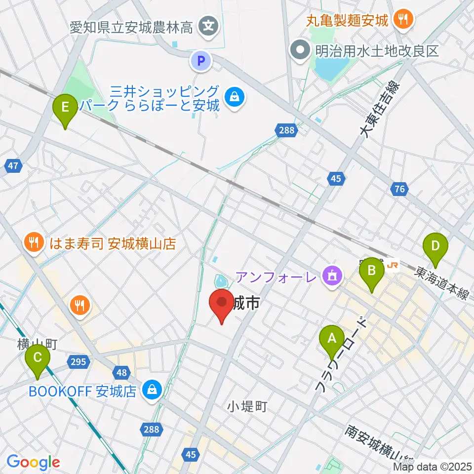 安城市民会館周辺のホテル一覧地図