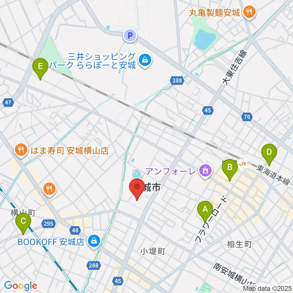 安城市民会館周辺のホテル一覧地図