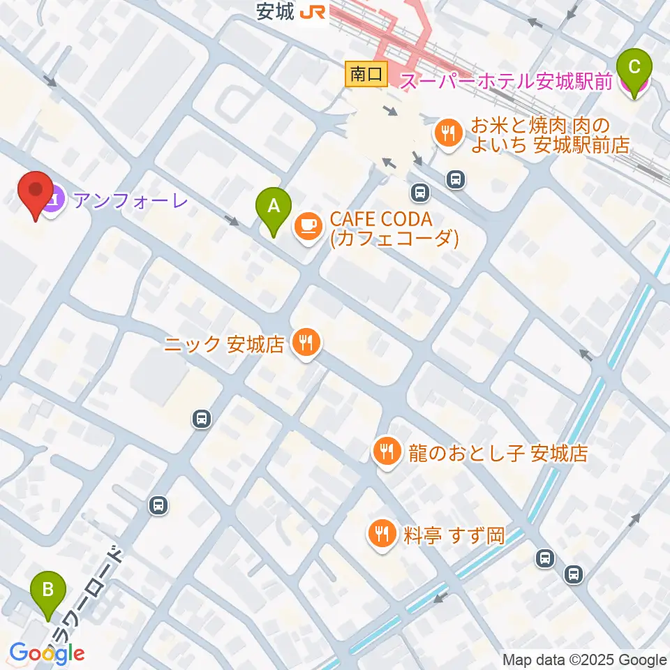 安城市アンフォーレ周辺のホテル一覧地図
