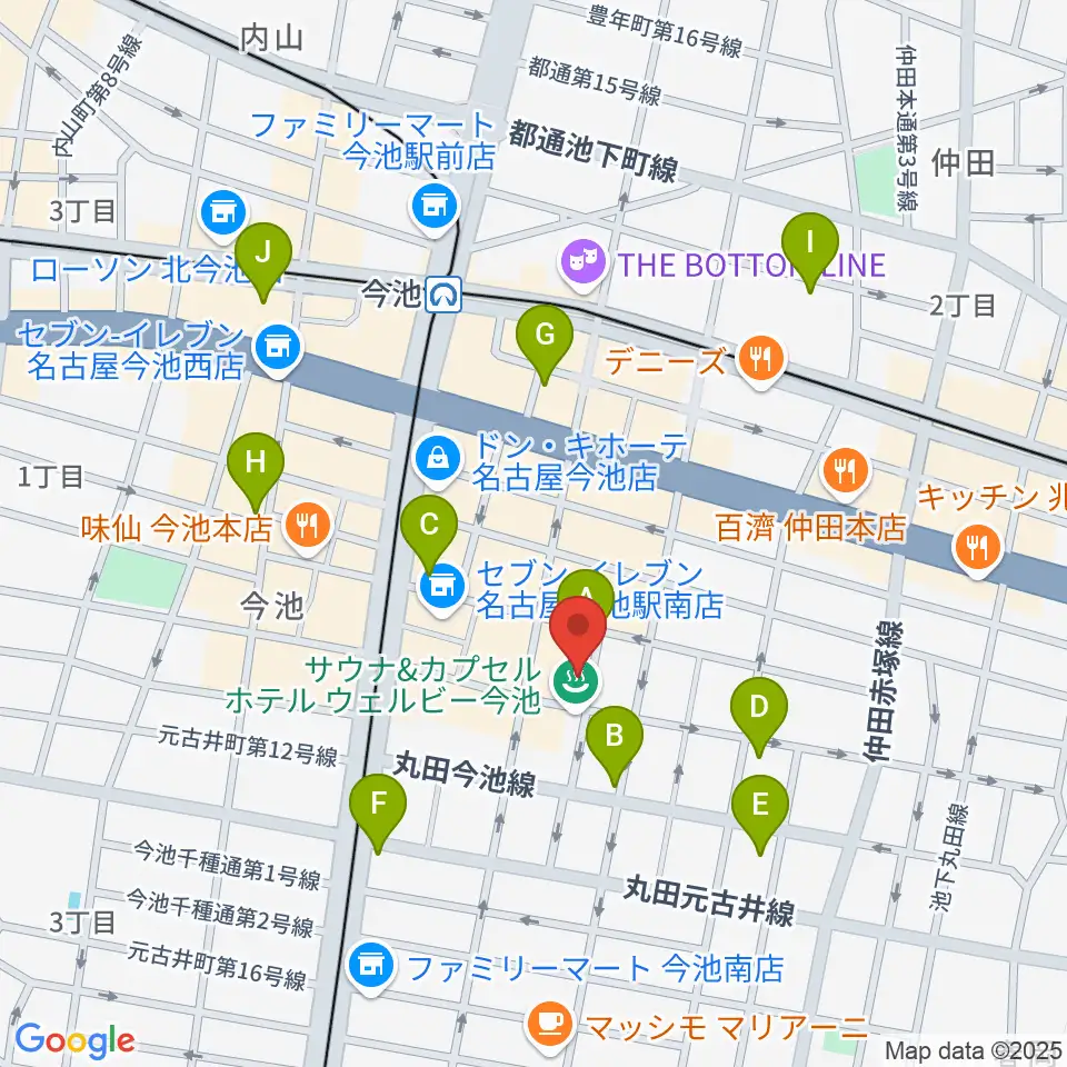 今池イマーゴ周辺のホテル一覧地図