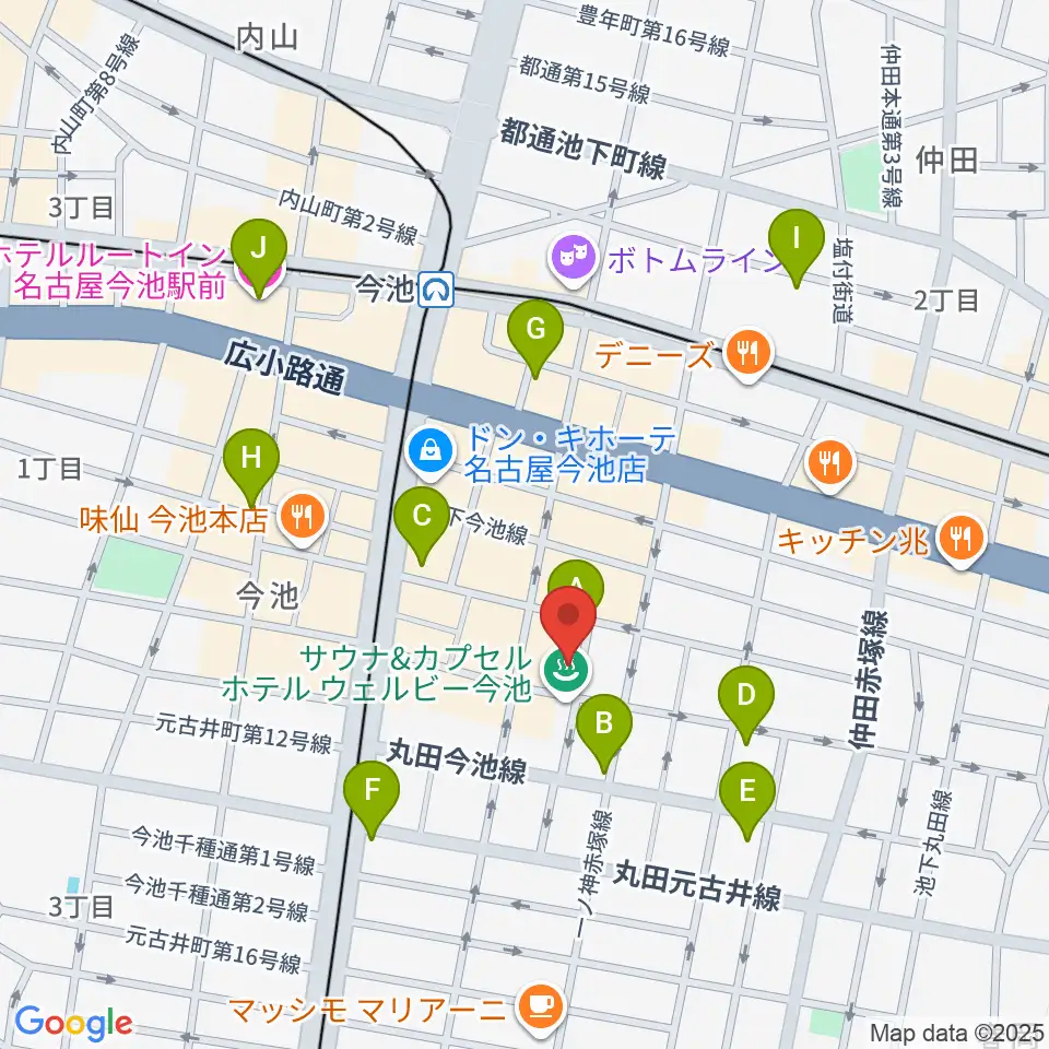 今池イマーゴ周辺のホテル一覧地図