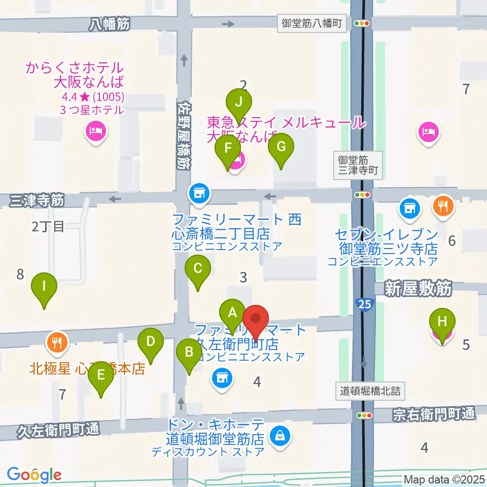 心斎橋PANHEAD GROOVE周辺のホテル一覧地図