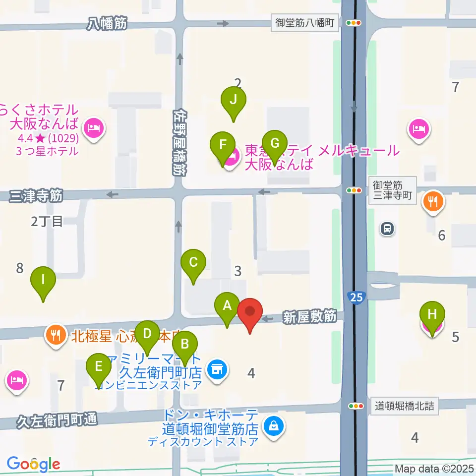 心斎橋PANHEAD GROOVE周辺のホテル一覧地図
