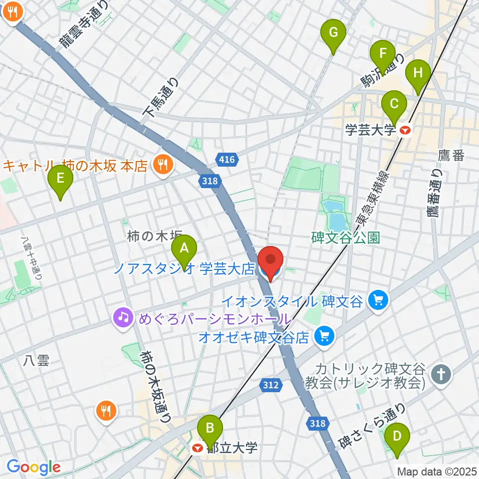 サウンドスタジオノア 学芸大店周辺のホテル一覧地図