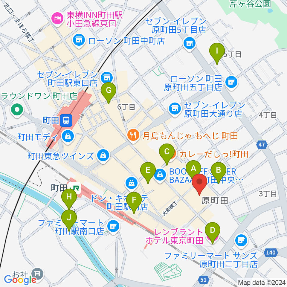 ディスクユニオン町田店周辺のホテル一覧地図