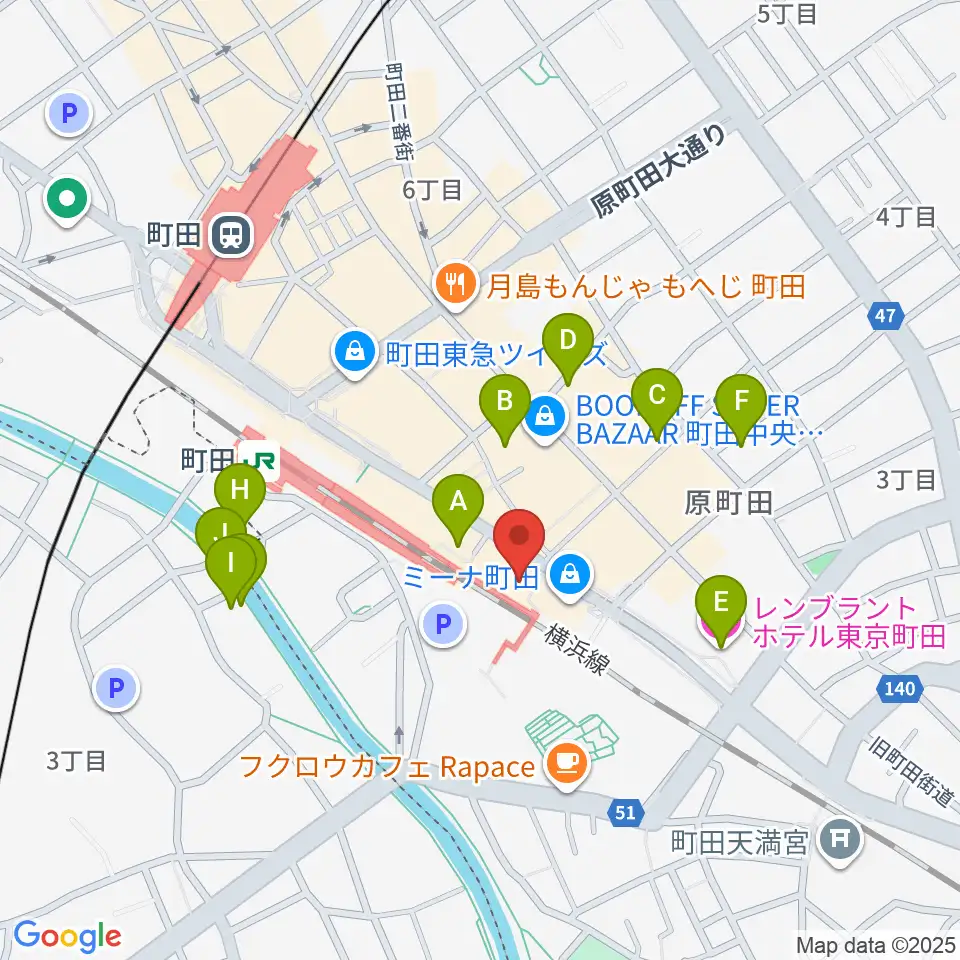 町田市文化交流センター周辺のホテル一覧地図