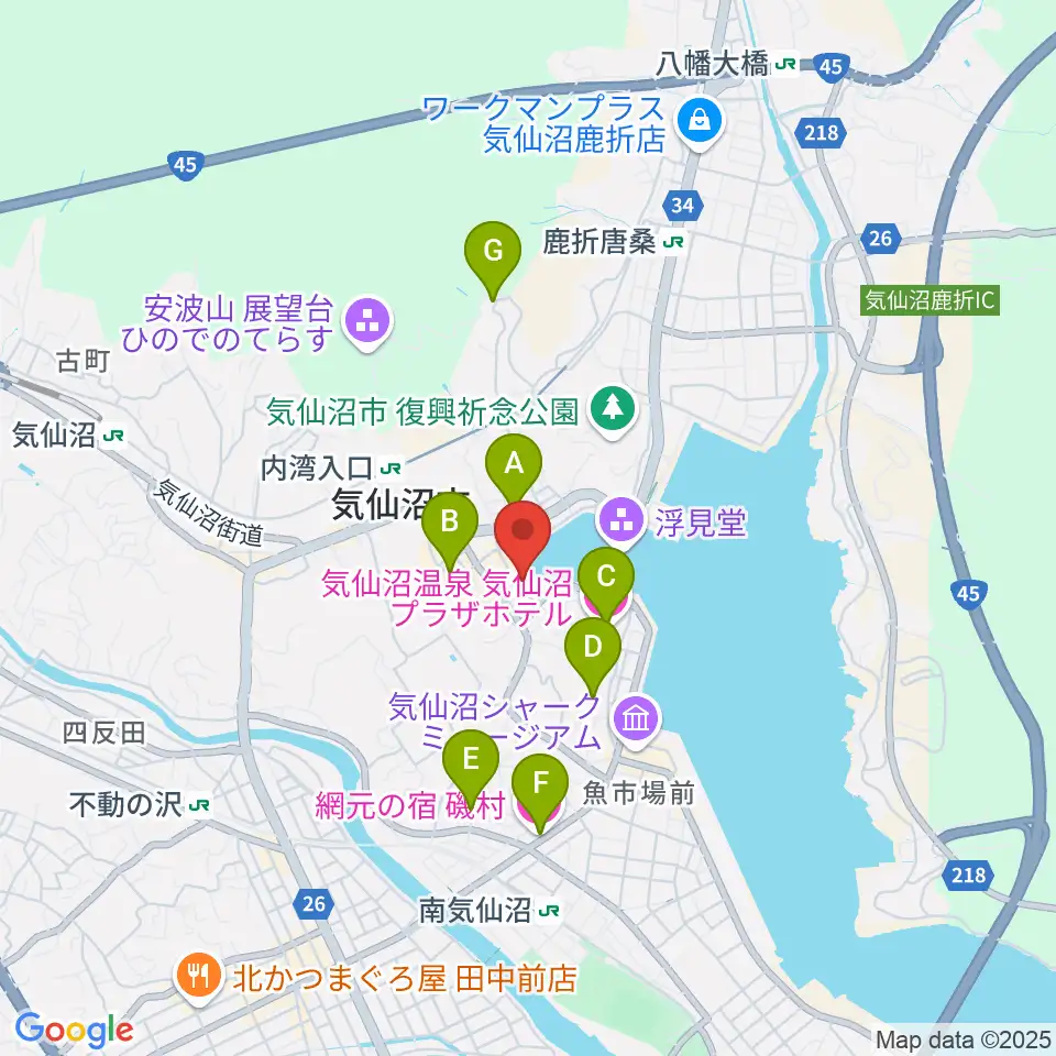 ラヂオ気仙沼 ぎょっとエフエム周辺のホテル一覧地図