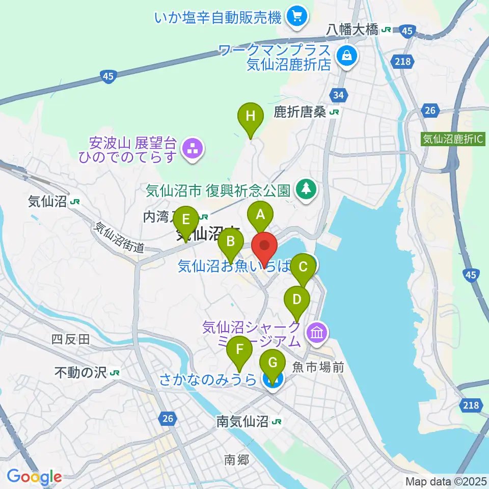 ラヂオ気仙沼 ぎょっとエフエム周辺のホテル一覧地図