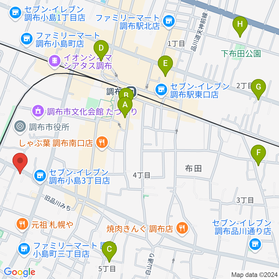 調布ヴァイオリン周辺のホテル一覧地図