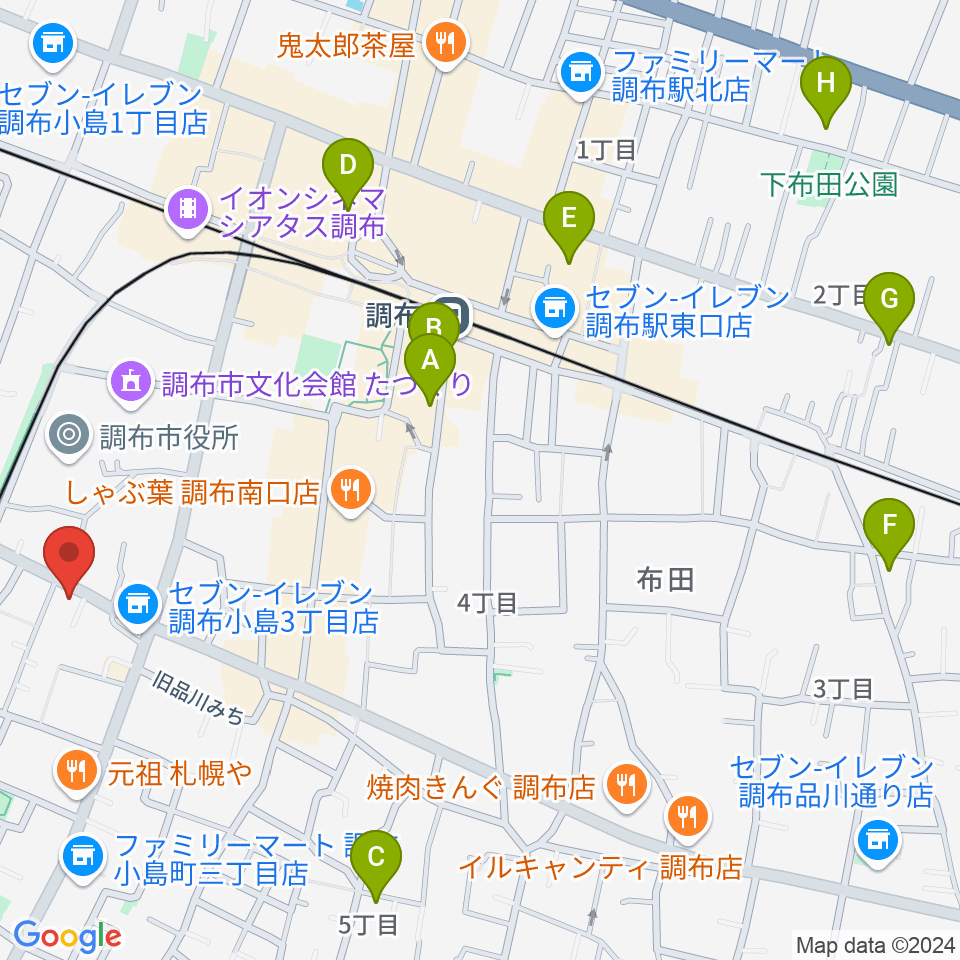 調布ヴァイオリン周辺のホテル一覧地図